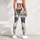 Watercolor Roosters and Blue Florals for Relaxed Country Weekends and Garden Strolls Leggings - 5