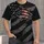Black Gray Stripes With Distressed Flag Emblem For Golf And Everyday Patriotic Wear All-over Print Unisex T-shirt - 4