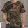 Distressed American Flag And Freedom Emblem For Patriotic Independence Day Wear All-over Print Unisex T-shirt - 1