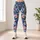 Blue Floral Bouquet Motif For Relaxed Weekend Outings And Everyday Spring Travel Style Leggings - 4