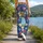 Blue Floral Bouquet Motif For Relaxed Weekend Outings And Everyday Spring Travel Style Leggings - 12
