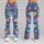 Blue Floral Bouquet Motif For Relaxed Weekend Outings And Everyday Spring Travel Style Leggings - 9