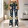 Indigo Gold Botanical Vines for Relaxed Vacation Days and Resort Getaways Leggings - 11