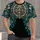 Mayan Ceremonial Medallion and Teal Botanicals for Cultural Travel and Daily Wear All-over Print Unisex T-shirt - 4
