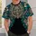 Mayan Ceremonial Medallion and Teal Botanicals for Cultural Travel and Daily Wear All-over Print Unisex T-shirt - 5