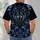 Baroque Wolf and Blue Filigree for Parties, Nightlife and Everyday Wear All-over Print Unisex T-shirt - 6