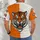Roaring Tiger Head and Orange Ivory Colorblock for Outdoor Adventure Enthusiasts All-over Print Unisex T-shirt - 6