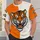 Roaring Tiger Head and Orange Ivory Colorblock for Outdoor Adventure Enthusiasts All-over Print Unisex T-shirt - 5
