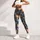 Cute Cat Faces in Slate and Ochre for Playful Everyday Style Leggings - 5