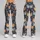Cute Cat Faces in Slate and Ochre for Playful Everyday Style Leggings - 9