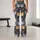 Cute Cat Faces in Slate and Ochre for Playful Everyday Style Leggings - 10