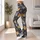 Cute Cat Faces in Slate and Ochre for Playful Everyday Style Leggings - 12