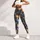Cute Cat Faces in Slate and Ochre for Playful Everyday Style Leggings - 5