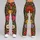 Retro Folk Flowers And Hearts For Colorful Weekend Boho Style Leggings - 9