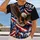 Bald Eagle, Liberty Statue and American Flag for Patriotic Independence Day Celebrations All-over Print Unisex T-shirt - 2