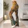 Whimsical Dog Faces in Golden Ochre for Cheerful Everyday Style for Women and Dog Lovers Leggings - 12