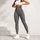 Black And Ivory Herringbone Chevron Motif For Polished Everyday City Outfits For Women Leggings - 4