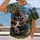 American Flag Guitar And Forest Gorilla Scene For Patriotic Music Lovers All-over Print Unisex T-shirt - 2
