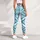 Teal Black Geometric Motif For Everyday Casual Style And Weekend Athleisure For Women Leggings - 6