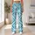 Teal Black Geometric Motif For Everyday Casual Style And Weekend Athleisure For Women Leggings - 12