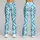 Teal Black Geometric Motif For Everyday Casual Style And Weekend Athleisure For Women Leggings - 9