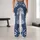 Navy Ivory Floral And Geometric Patchwork For Relaxed Weekend Style And Travel Wear Leggings - 10