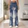 Navy Ivory Floral And Geometric Patchwork For Relaxed Weekend Style And Travel Wear Leggings - 12