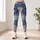 Navy Ivory Floral And Geometric Patchwork For Relaxed Weekend Style And Travel Wear Leggings - 4