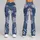 Navy Ivory Floral And Geometric Patchwork For Relaxed Weekend Style And Travel Wear Leggings - 9