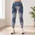 Navy Ivory Floral And Geometric Patchwork For Relaxed Weekend Style And Travel Wear Leggings - 6