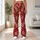Ruby And Ivory Geometric Rhombus Motifs For Polished City Days And Weekend Getaways Leggings - 11