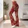 Ruby And Ivory Geometric Rhombus Motifs For Polished City Days And Weekend Getaways Leggings - 12