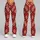 Ruby And Ivory Geometric Rhombus Motifs For Polished City Days And Weekend Getaways Leggings - 9
