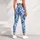 Blue Paisley Motifs for Relaxed Weekend Outings and Easy Everyday Style for Women Leggings - 5