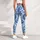 Blue Paisley Motifs for Relaxed Weekend Outings and Easy Everyday Style for Women Leggings - 5