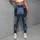 Indigo Denim-Look Panels for Casual Weekends and Relaxed Everyday Streetwear Style Leggings - 5