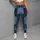 Indigo Denim-Look Panels for Casual Weekends and Relaxed Everyday Streetwear Style Leggings - 4