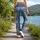 Vintage Blue Denim-Inspired Florals for Elegant Casual Outings and Everyday Bohemian Style Leggings - 12