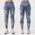Vintage Blue Denim-Inspired Florals for Elegant Casual Outings and Everyday Bohemian Style Leggings - 1