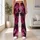 Fuchsia Burgundy Marbled Botanical Wash for Bold Weekend Streetwear and Everyday Style Leggings - 12