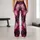 Fuchsia Burgundy Marbled Botanical Wash for Bold Weekend Streetwear and Everyday Style Leggings - 10