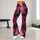 Fuchsia Burgundy Marbled Botanical Wash for Bold Weekend Streetwear and Everyday Style Leggings - 11