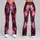 Fuchsia Burgundy Marbled Botanical Wash for Bold Weekend Streetwear and Everyday Style Leggings - 9