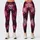 Fuchsia Burgundy Marbled Botanical Wash for Bold Weekend Streetwear and Everyday Style Leggings - 3
