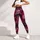 Fuchsia Burgundy Marbled Botanical Wash for Bold Weekend Streetwear and Everyday Style Leggings - 5