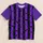Purple Black Bat Silhouette Halloween Stripes for Spooky Party Nights All-over Print Unisex T-shirt - 5