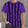 Purple Black Bat Silhouette Halloween Stripes for Spooky Party Nights All-over Print Unisex T-shirt - 4