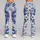 Indigo Blue Botanical Blooms and Vines for Relaxed Spring and Summer Garden Outings Leggings - 9