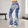 Indigo Blue Botanical Blooms and Vines for Relaxed Spring and Summer Garden Outings Leggings - 10
