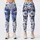 Indigo Blue Botanical Blooms and Vines for Relaxed Spring and Summer Garden Outings Leggings - 3